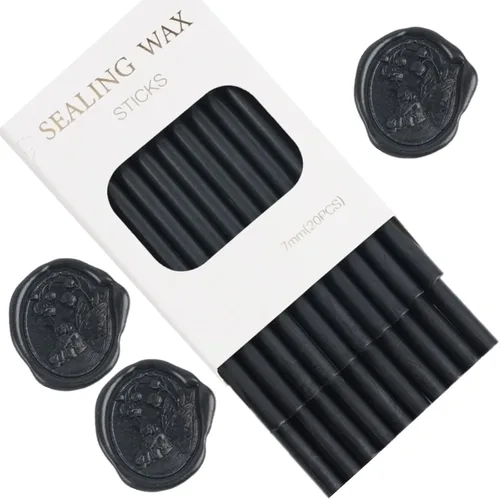 Miniatura 6 de 20pcs pegamento pistola cera sello palos para invitaciones de boda, sellado de letras sobre - negro