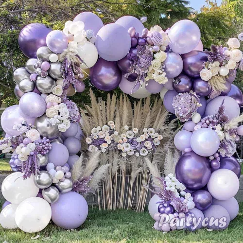 Miniatura 8 de Kit de arco de globos de color azul polvoriento, guirnalda de globos de látex de doble relleno, verde salvia, blanco mate, globos de látex para baby