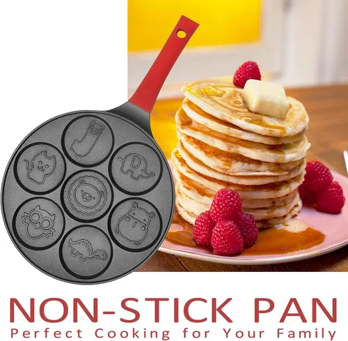 Miniatura 3 de Sartén antiadherente con moldes y formas infantiles para hotcakes y crepas Negro