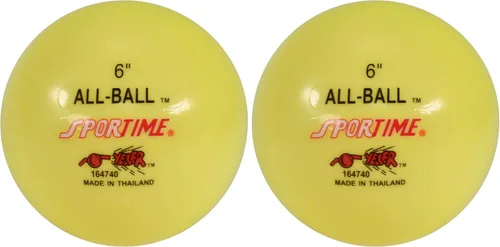 Sportime 009089 - Pelota inflable multiusos de 6 pulgadas, color amarillo, 1 unidad (paquete de 1)