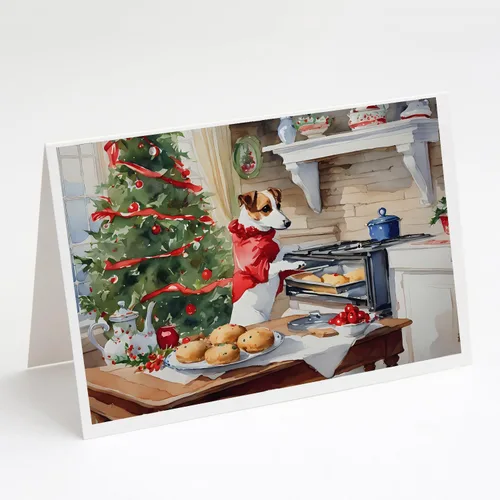 Miniatura 85 de Caroline's Treasures DAC3884GCA7P Paquete de 8 tarjetas en blanco de Navidad con galletas de husky siberiano Tarjetas de felicitación con sobres