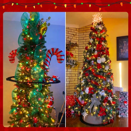 Miniatura 6 de 3 rollos de cinta de malla para coronas, 6 pulgadas x 30 pies cada rollo de rollos de malla de polideco rojo, verde y blanco, cinta de Navidad