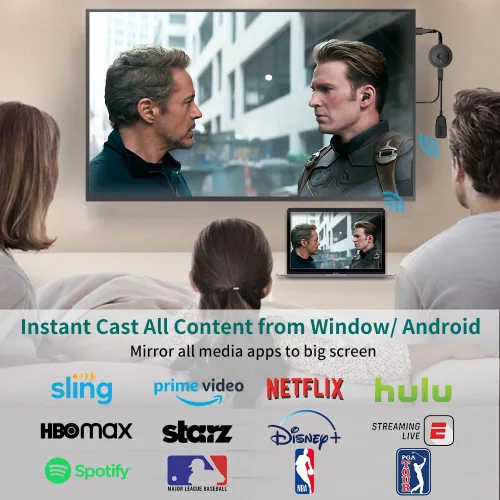 Miniatura 3 de Adaptador Dongle de Visualización HDMI Inalámbrico 4K 1080P, Transmisión WiFi de Películas, Receptor para i-Phone, i-Pad, iOS, Android, Tablet, Negro