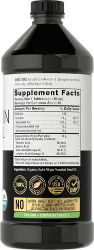 Miniatura 2 de Carlyle- Aceite de semilla de calabaza, 16 onzas, orgánico prensado en frío, 100 % puro, extravirgen vegetariano, sin transgénicos, sin gluten