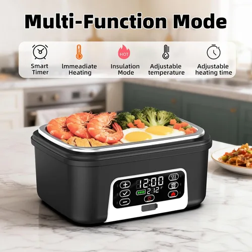 Miniatura 4 de Lonchera eléctrica inalámbrica XL de 6.3 tazas para adultos, 20000 mAh recargable alimentada por batería inteligente para hombres y mujeres