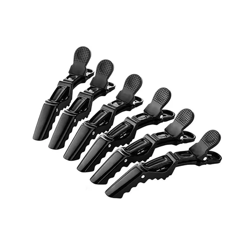 6 pinzas de plástico antideslizantes para el cabello, pinzas profesionales de peluquería para seccionar, pinzas de cocodrilo para cabello grueso,