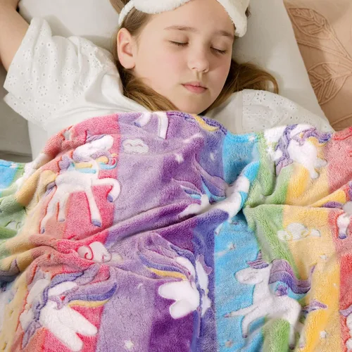 Miniatura 6 de LIFEYJ Manta que brilla en la oscuridad, regalos de unicornios para niñas, manta suave de 3, 4, 5, 6, 7, 8, 9, 10 años, juguetes para niñas de 6 a 8