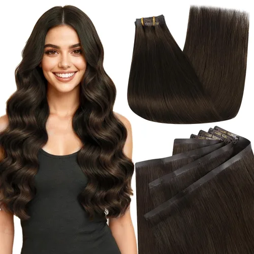 Miniatura 15 de Full Shine Extensiones de cabello humano con pinzas, cabello humano Remy invisible para mujer, color rubio platino, 20 pulgadas, 8 unidades, 4.23 oz