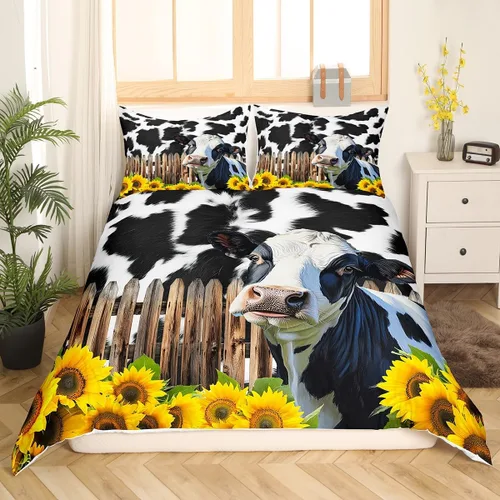 Miniatura 18 de Juego de funda de edredón de oso para niños, juego de ropa de cama de animales salvajes para niños, naturaleza, vida silvestre, oso, pájaro, juego