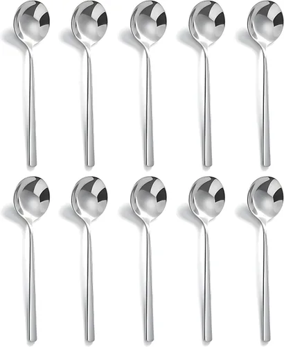 Miniatura 10 de Comicfs Juego de 10 cucharas de café espresso de acero inoxidable SUS 304 de 5.3 pulgadas, cucharas de café, cucharaditas para café, azúcar, postre