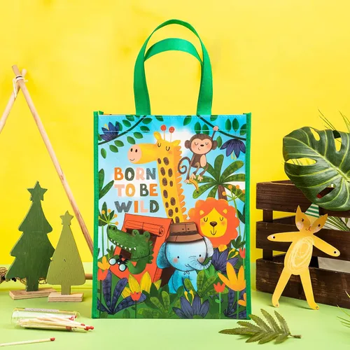 Miniatura 2 de Loveinside Bolsas de regalo medianas recicladas con asas, bolsa de regalo reutilizable para fiestas de cumpleaños para niños, bolsa de compras – 10