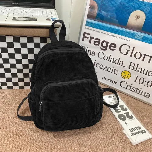Miniatura 4 de Mochila pequeña para mujer y mujer, mochila estética, Negro -, Tendencia
