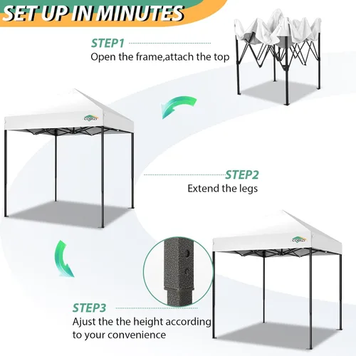 Miniatura 135 de COBIZI Tienda de campaña desplegable de 6.6 x 6.6 pies, toldo resistente, fácil de instalar, impermeable, para exteriores, fiestas, playa, jardín