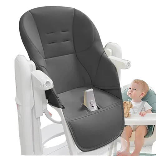 Miniatura 13 de Silla de comedor para bebé, cojín de cuero sintético para silla alta, cómodo cojín para silla alta para silla alta reemplazo para Peg Perego Tatamia