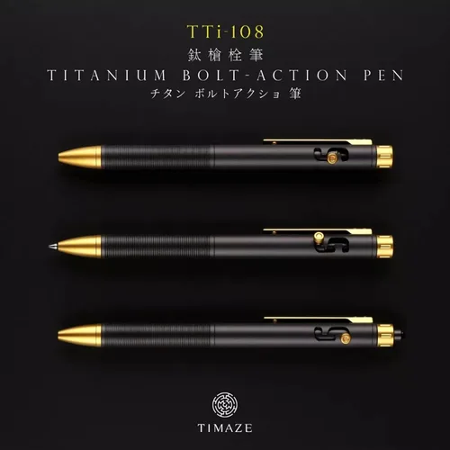 Miniatura 5 de WANERSEN Rotulador de titanio con punta de perno y vidrio de tungsteno, 5.5 pulgadas, negro-dorado