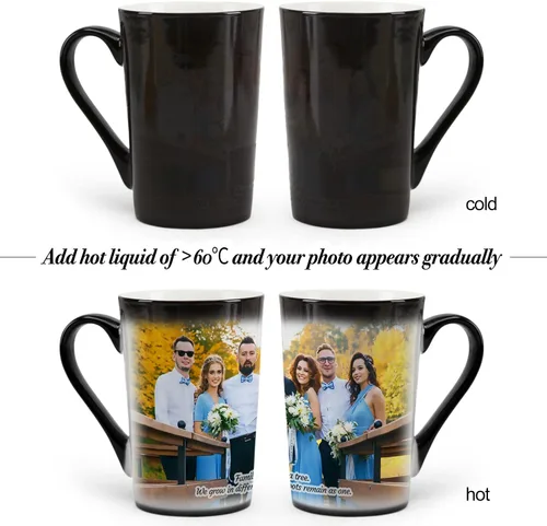 Miniatura 3 de Taza personalizada, tazas personalizadas que cambian de color, con collage de 1 imágenes, taza de café mágica con foto, imagen, nombre, texto