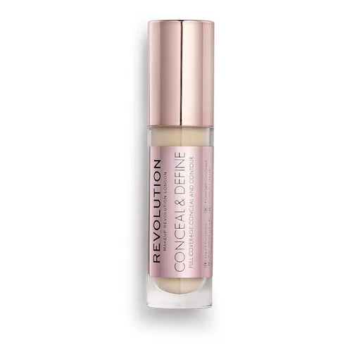 Makeup Revolution Oculta y define el corrector, cobertura completa y acabado mate, C3.5 para tonos de piel claros y claros, vegano y libre de