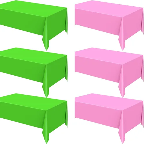 Miniatura 9 de Oudain 6 manteles de plástico desechables del 4 de julio, de 54 x 108 pulgadas, para mesas rectangulares, impermeables, para el día de la rojo