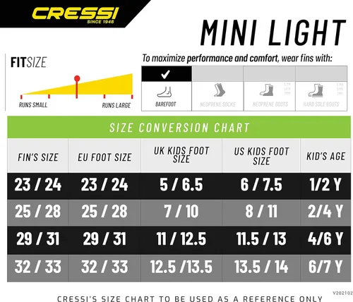 Miniatura 5 de Cressi Aletas de natación flotantes cortas para aprender a nadar - Para niños de 1 año en adelante - Mini Light: diseñadas en Italia Azur