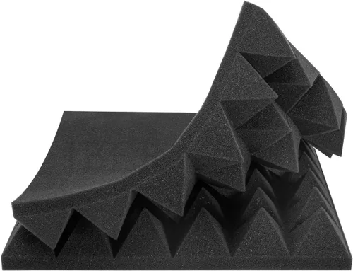 Miniatura 6 de JBER Paneles de espuma acústica de sonido, paquete de 6 unidades de 2 x 12 x 12 pulgadas, tratamiento de insonorización de carbón, acolchado