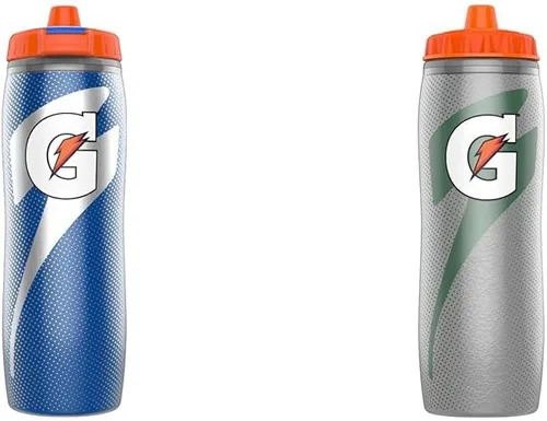 Gatorade Botellas aisladas de 30 onzas, azul y plateado