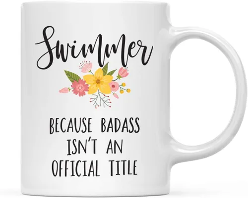 Miniatura 70 de Andaz Press Taza de café de 11 onzas, regalo de broma, tía porque Badass no es un título oficial, gráfico floral, 1 paquete