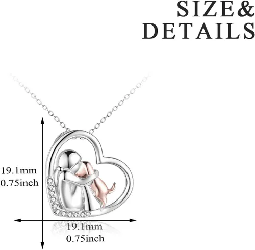 Miniatura 9 de YFN Collar con colgante de perro de recuerdo de plata de ley, regalo conmemorativo para amantes de los perros para mujeres