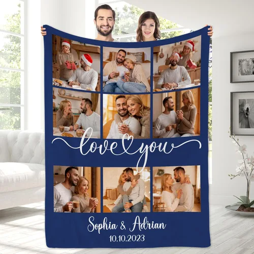 Miniatura 25 de Manta con fotos personalizada para novio, regalos del día de San Valentín, manta de fotos personalizada, regalos de novio de novia, regalos del día