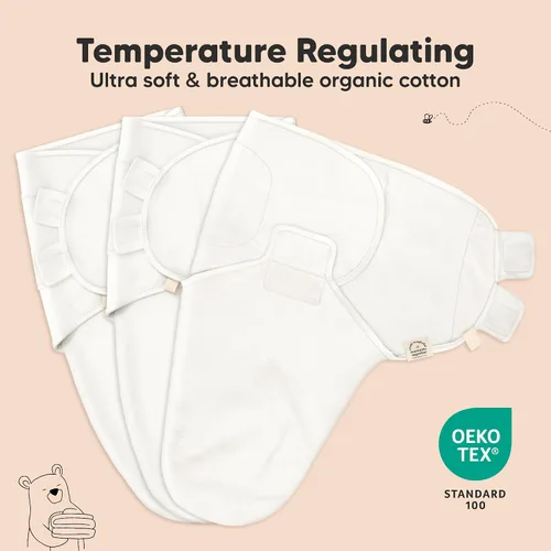 Miniatura 4 de Paquete de 5 sacos de dormir orgánicos para bebés y niños y niñas, sacos de dormir orgánicos (nube), paños para eructos (paisaje gris)