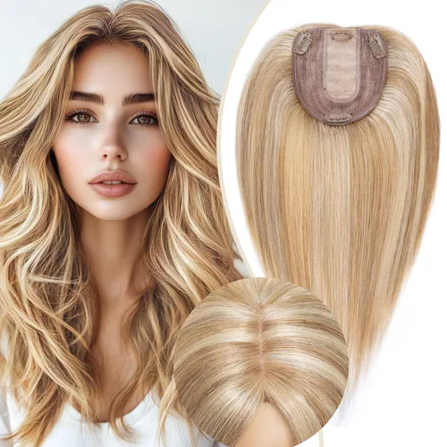 Miniatura 55 de Rich Choices Pelucas con topper de cabello para mujeres, cabello humano real 100% Remy, sin flequillo, para mujeres con adelgazamiento en la parte