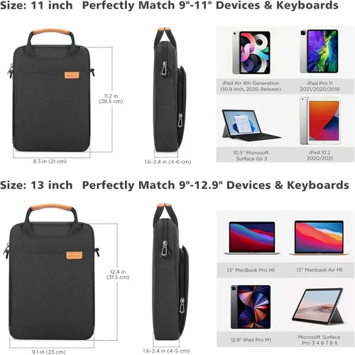 Miniatura 4 de NIDOO Bolsa de hombro para laptop para MacBook Air M4 M3 M2/MacBook Pro de 12.9 pulgadas 13 pulgadas iPad Pro M4/13 pulgadas iPad Air M2 M3 / 13
