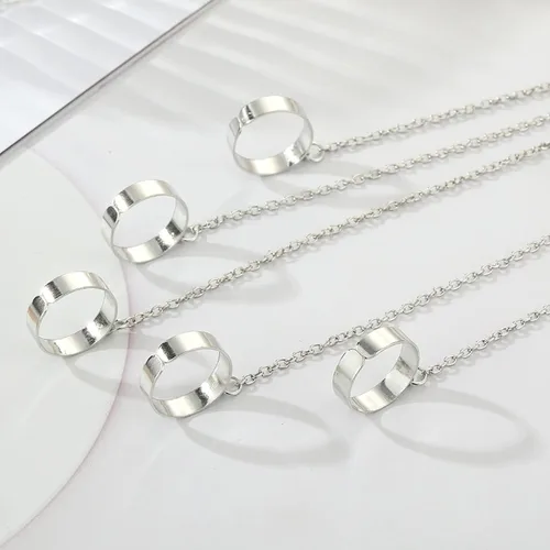 Miniatura 5 de Pulsera de metal con anillo de dedo para mujer, pulsera de anillos de dedo de cadena, pulsera punk con borla y anillo, cadena ajustable, arnés