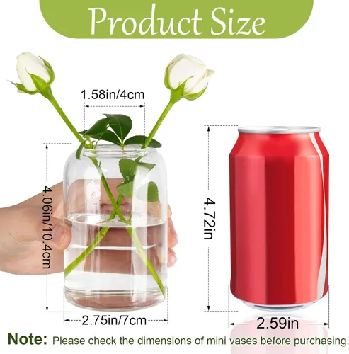 Miniatura 5 de Jarrones pequeños de cristal, juego de 10 jarrones transparentes para centros de mesa, mini jarrón a granel para flores para bodas, fiestas