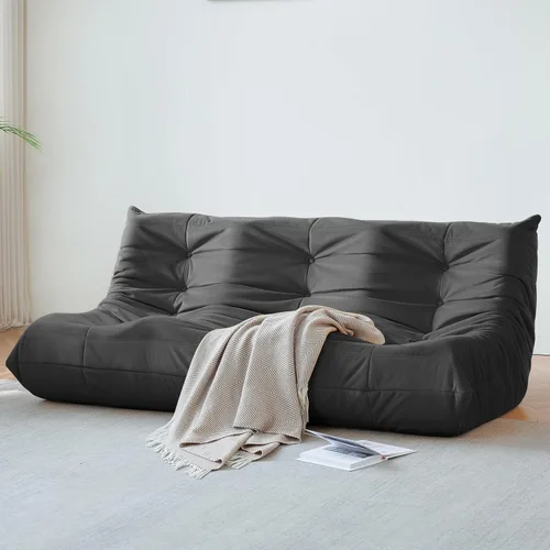 Miniatura 25 de Silla Puf, Silla Puf Loveseat junto a la Chimenea Sofá Puf para Adultos, Sillas Puf de 2 Plazas para Adolescentes con Espuma de Alta Resistencia