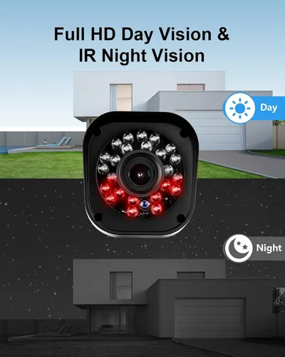 Miniatura 8 de Sistema de cámara de seguridad con cable de 1080P, DVR de vigilancia CCTV AIWIXEN 8CH con disco duro de 1 TB, 4 x cámaras de seguridad con cable