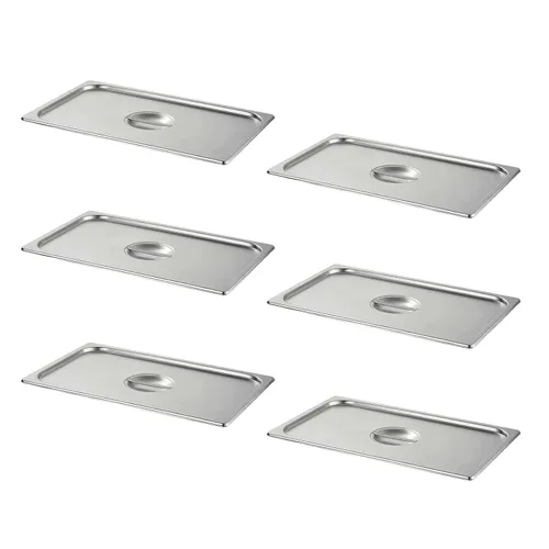 Miniatura 26 de Aplancee Sartenes de 1/2 hotel de 4 pulgadas de profundidad de acero inoxidable para alimentos, antiatascos, juego de 6 sartenes de mesa de vapor