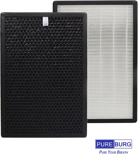 Miniatura 4 de PUREBURG Filtro de repuesto compatible con el purificador de aire inteligente BreathePlus Pro, H13 True HEPA y carbón activado 2 en 1 para limpiar