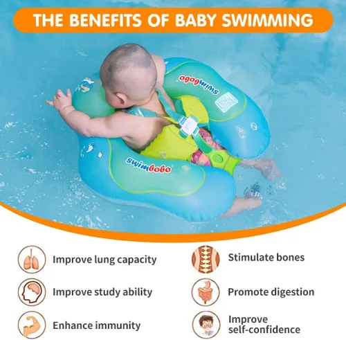 Miniatura 2 de Baby Swimming Float Kids Inflatable Swim Ring with Safety Support Bottom Swimming Pool Accessories for 3-36 Months