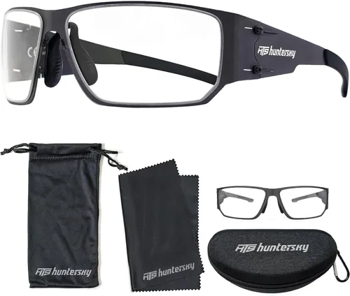 HTS HUNTERSKY M02 0.6 delgado japonés 301 acero inoxidable ligero MILSPEC 0.098 in espesor impacto polarizado anti niebla gafas