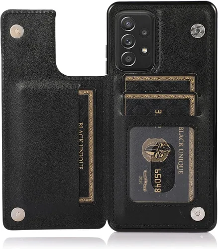 Miniatura 4 de Funda de teléfono para Samsung Galaxy A52 5G/4G con protector de pantalla de vidrio templado y tarjetero con soporte para tarjetero, soporte
