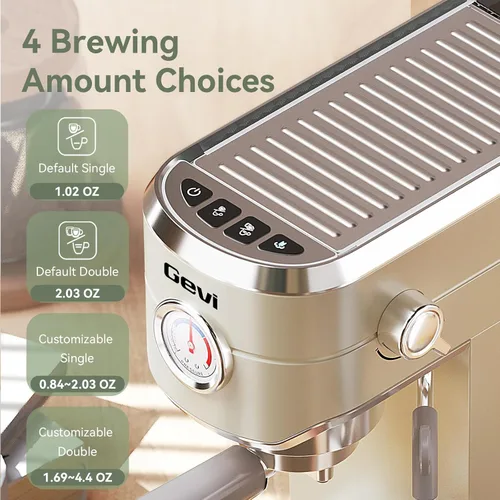 Miniatura 3 de Gevi Cafeteras comerciales para café expreso, máquina profesional de café con espumador de leche, máquinas de café expresso de acero inoxidable