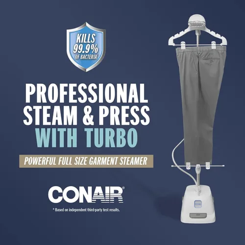 Miniatura 2 de Conair Vaporizador de ropa de tamaño completo para ropa, vapor profesional Turbo ExtremeSteam 1875W y prensa