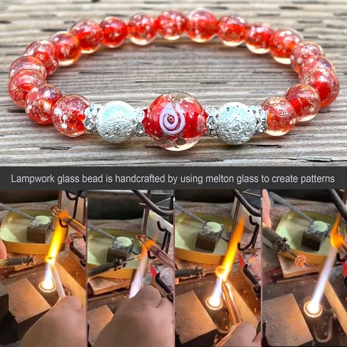 Miniatura 6 de ARTSY Crafts Pulsera de Cuentas de Luciérnaga que Brillan en la Oscuridad para Mujeres, Cuentas de Vidrio Luminosas Cristal Curativo Pulseras
