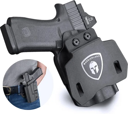 WARRIORLAND Funda OWB Kydex con corte óptico, ajuste seleccionado para Glock 17/19/19X/43/43X MOS, sin riel 1911, Hellcat/Hellcat Pro, Taurus Glock