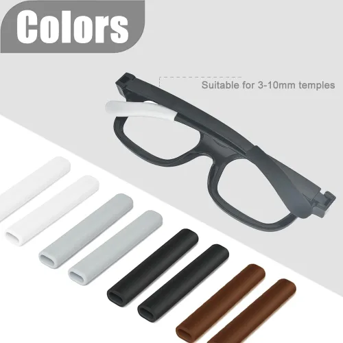 Miniatura 5 de 3 pares de cojines de silicona para orejas de gafas, sujetadores antideslizantes para orejas de gafas, piezas de goma antideslizantes para orejas