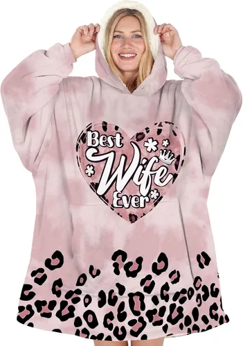 Miniatura 19 de Warmstorey Manta con Capucha Portátil para Mamá Esposa La Mejor Sudadera de Todos los Tiempos - Regalo de Navidad del Esposo Hija Aniversario