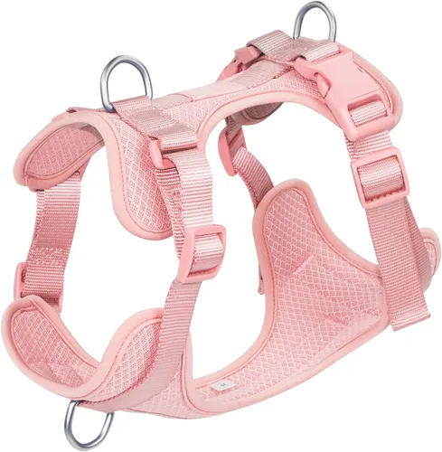 Miniatura 14 de Wisedog Arnés para perro de tamaño mediano, chaleco para mascotas con clip frontal, arnés ajustable para cachorro con 3 hebillas de liberación
