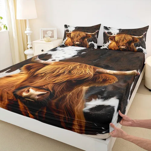 Miniatura 12 de Homewish Axolotl - Sábana bajera ajustable Kawaii para niños, tamaño individual, juego de ropa de cama de teñido anudado con pintura de acuarela