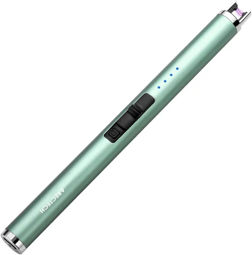 ARECTECH Encendedor eléctrico recargable de plasma de arco, resistente al viento, para velas, cocina, regalo de cumpleaños para mamá, hombres, Verde