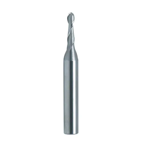 PANHAM - Broca de punta esférica de 1/8, corte ascendente, 2 flautas en espiral, broca CNC de carburo sólido vástago de 1/4, D 1/8 pulgadas X CH 1/2